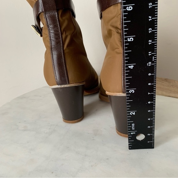 Vintage boot GOLO brand high heel boots, Nylon Tan Size 7 Vibram Sole Waterproof - Picture 14 of 15